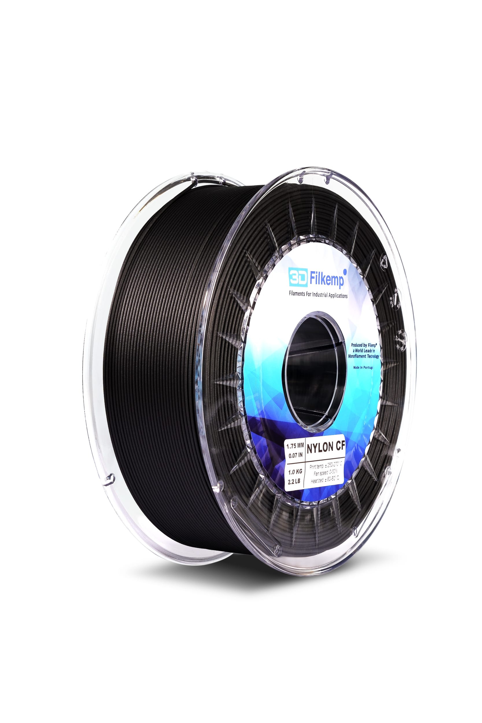 Rolo de filamento para impressão 3D em fundo branco